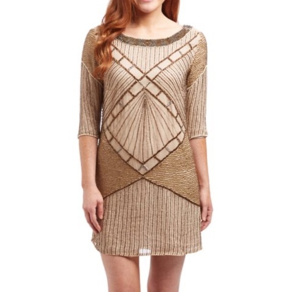 AS by DF Moonlight Creme Bianca Beaded Silk Dress - Picture 4 of 15